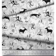 thumbnail image 2 of Soimoi Silk Fabric Reindeer,Tent & Human African Decor Fabric Printed Yard 42 Inch Wide, 2 of 3