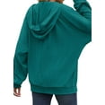 thumbnail image 5 of QAFOPEH Women Zip Long Sleeve Sweatshirt Drawstring Hoodies With Pockets, 5 of 7