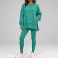 thumbnail image 4 of Zpanxa Sets for Women Clothing Two Piece Solid Crew Neck Long Sleeve Oversized Top and Leggings, 4 of 7