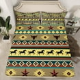 thumbnail image 2 of jejeloiu Vintage Aztec Print Bed Sheets,3D Texas Stars King Sheets,Rustic Bull Skull Sheet Set For Adults,Luxury Bedroom Decor,4-Piece, 2 of 7