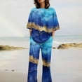 thumbnail image 3 of Hauts à Manches Courtes pour Femmes Costume d'Été Mode Short Imprimé Pantalons Colorés Costume Décontracté Deux Pièces Hauts à Manches Courtes pour Femmes Hauts d'Été pour Femmes avec Manches, 3 of 6