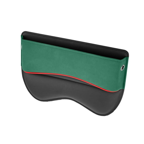 Green Green Car Seat Gap Storage Box Organizer With Leather Material 11.41X8.66X1.57 Inches For Phone Cards And Small Items