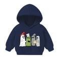 thumbnail image 2 of Frostluinai Halloween s Kids Graphic Hoodies 2-7Y Long Sleeve Ghosts Sweatshirts Cute Fall Pullover Tops Warm Fall Winter Hoodies, 2 of 6