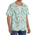 thumbnail image 2 of Kdxio Men's Hawaiian Shirt for Men Short Sleeve Shirt Daisy Floral A Summer Casual Holiday Beach Button Down T-Shirts, 2 of 7
