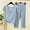 Light Blue, variant on Dianli Pajama Set Loungewear Women Loose Solid Crop Short Sleeve Top And Cropped Trousers Thin Breathable Blend Comfortable Homewear Nightwear