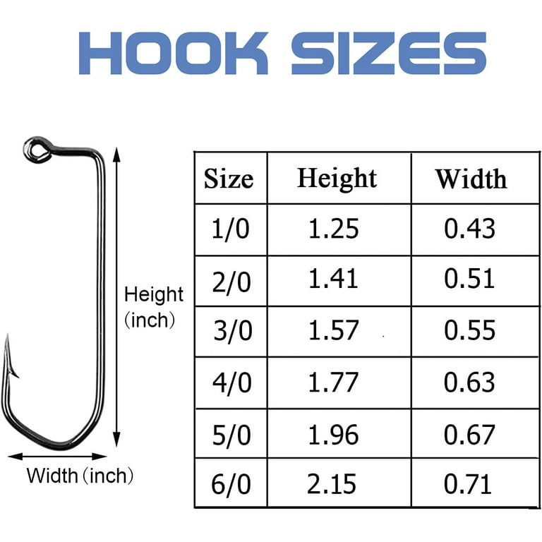 Fishing Jig Hook 100pcs Barbarian Jig Hooks High Carbon Steel Fishing Hooks  for Freshwater Saltwater Size 1/0, 2/0, 3/0, 4/0, 5/0