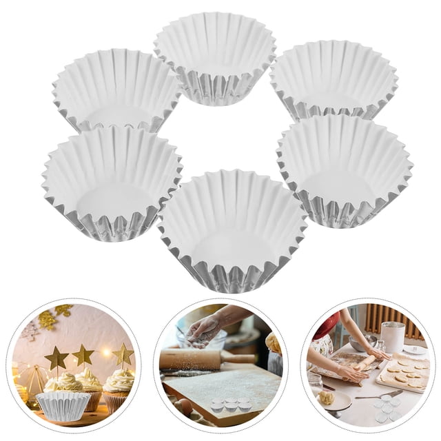 Minkissy Cupcake Baking Cups 500Pcs High Temperature Resistant Foil Liners For Home Users 1.77In