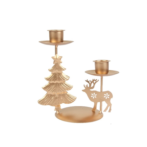 Candelero de Navidad antiguo Retro nórdico adornos candelabro de hierro de Navidad Wmkox8yii gf7000