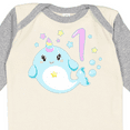 thumbnail image 4 of Inktastic Happy 1st Birthday with Cute Narwhal Stars and Bubbles Boys or Girls Long Sleeve Baby Bodysuit, 4 of 5