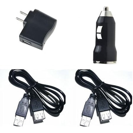 5.0VDC Car DC Adapter + Wall Charger + 2Pcs USB Cables Compatible with Ktec P3812 KSAPK0110500200FU NABI 2 Tablet 5V DC (Note: This Item is NOT fit Seagate GoFlex Satellite External Storage HDD.