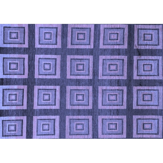 Ahgly Company Machine Washable Indoor Rectangle Abstract Blue Modern Area Rugs, 5' x 7'