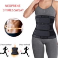 thumbnail image 2 of Women's waist trainer 3 straps hip control training Corset sauna belt body beauty Shapewear sports waist protection-black, 2 of 5