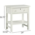 thumbnail image 3 of Franklen 1-drawer Antique White Wood Storage Nightstand, 3 of 14
