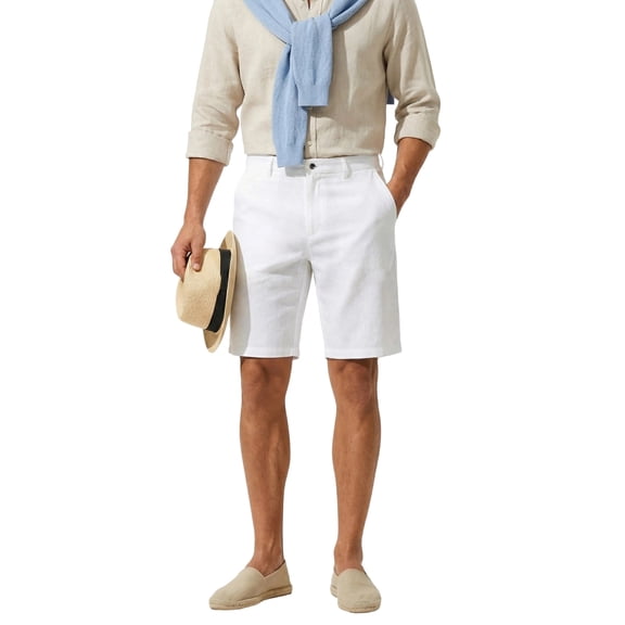 MEILIHUA Men's Golf Shorts Flat Front Chino Shorts with Hidden Stretch Waist, Lightweight Wrinkle-Resistant Casual Dress Shorts