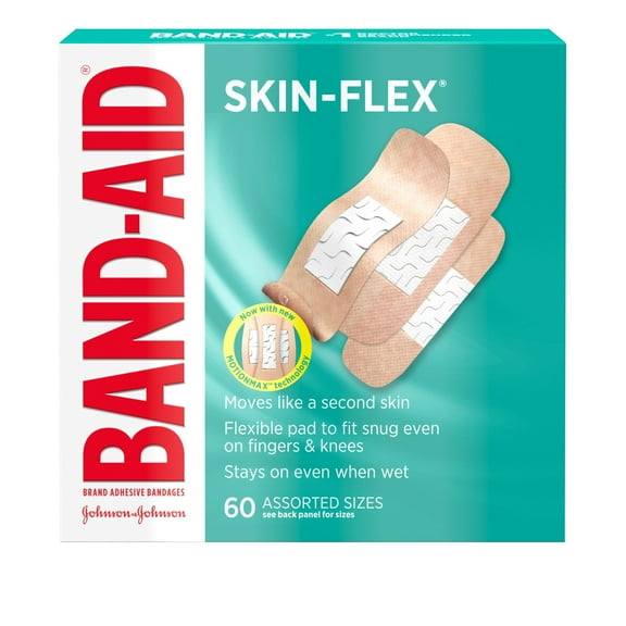 Band-Aid Brand Skin-Flex Adhesive Bandages, Assorted Sizes, 60 ct (Pack of 2)