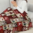 thumbnail image 3 of Christmas Plaid Throw Blankets 40'' x 50'', Soft Flannel Fleece Bed Blankets for Adults/Teens, Snowflake Xmas Tree Gnomes Snowman Vintage Red All Season Plush Blankets for Couch/Sofa/Bed/Travel, 3 of 7