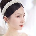 thumbnail image 5 of Diademas de perlas de imitación para mujer, diademas blancas con diamantes de imitación, aro para el pelo para novia, accesorios de boda para niñas, 5 of 5