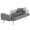 thumbnail image 6 of 69 Inch Soft Teddy Fleece Adjustable Green Sofa Bed, Multifunctional Couch for Living Room Bedroom Small Spaces, 6 of 10