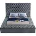thumbnail image 5 of Pemberly Row Modern Solid Wood Tufted Velvet King Bed in Gray, 5 of 9