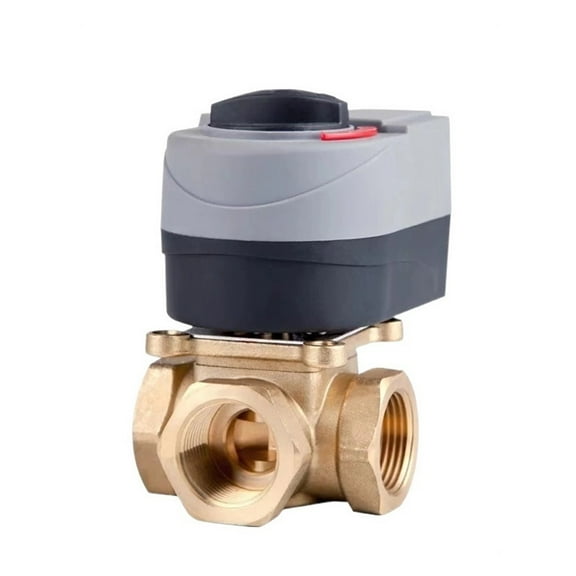 Electric Valve Brass Motorized Ball Valve Three Way Valve Can Be Manually And Automatically DN25