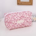 thumbnail image 3 of Printed Fluffy Zippered Makeup Bag, Zipped Makeup Bag, Beautiful and Cute Floral Pattern Pencil Case, Suitable for Home, Travel, and Office, Can Store Lipstick, Cosmetics, and Other Small Items, 3 of 6