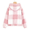 thumbnail image 7 of Lenpel Girls' Fuzzy Fleece Sweatshirts Casual Long Sleeve Plaid Pullover Sweater Tops Plush Warm Winter Clothes with Pocket(Pink,14-15 Years), 7 of 7