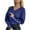 Blue, variant on Womens Trendy Casual Comfy Sweatshirts Fall Winter Blouses for Women Ladies' Casual Long Sleeved Solid Color V-neck Button Up Top/shirt