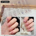 thumbnail image 4 of Pegatinas de envoltura de uñas de Gel semicurado, adhesivo florístico de colores puros, cubierta completa, pegatina impermeable de colores sólidos, manicura DIY, 14 puntas, 4 of 7