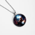 thumbnail image 4 of Starry Animals Elegant Glass Circular Pendant Necklace - Stunning Jewelry Piece, 4 of 5