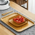 thumbnail image 4 of 6pcs Plastic Dinner Plates for Eating Serving Platters for Food Dishes Cheese Tray Dessert Salad Plate Plates, Imitation Wood Grain Plastic Fruit Plate, 4 of 9