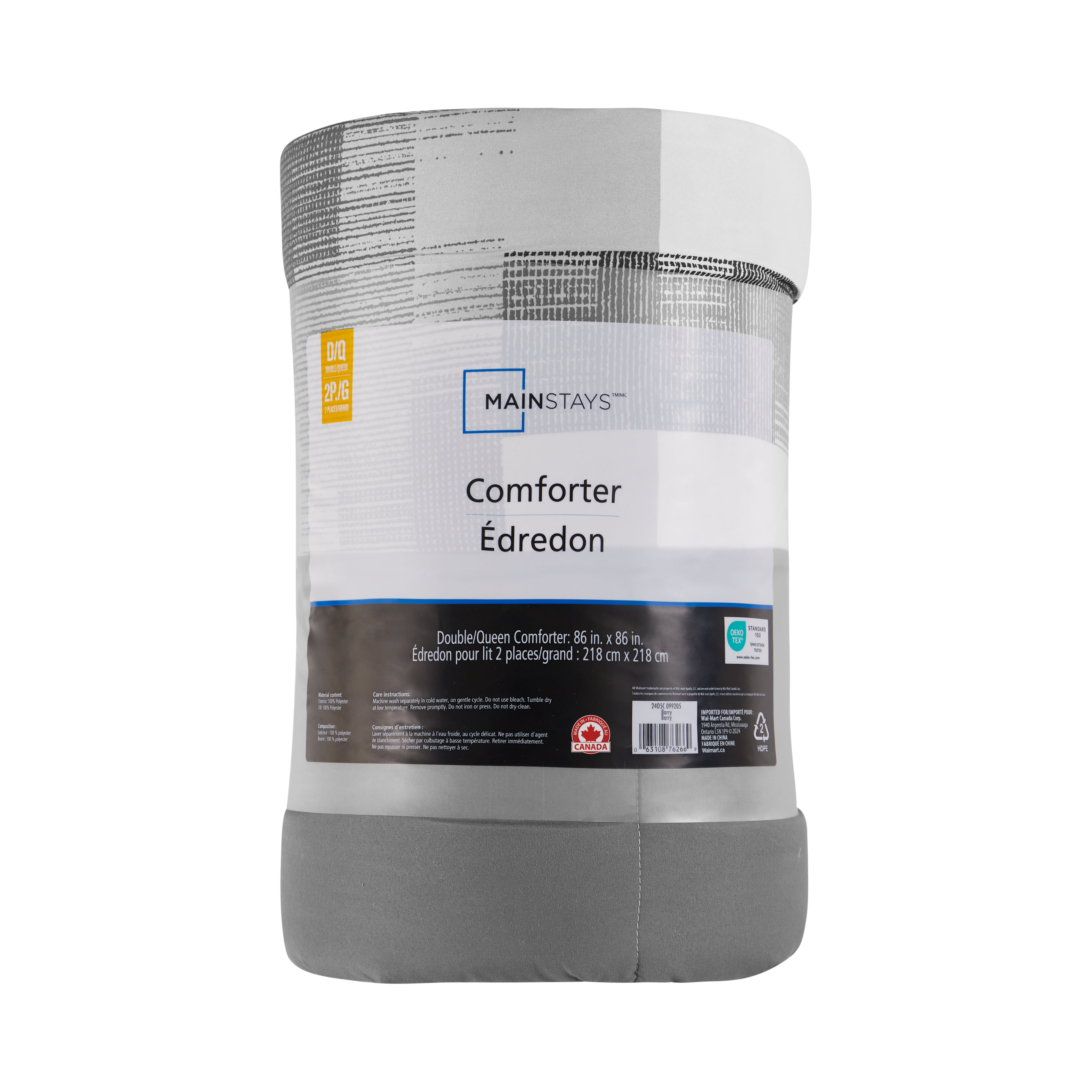 Mainstays Plaid Reversible Comforter Double/Queen, MAINSTAYS PL MS PLAID COMF DBL/QN