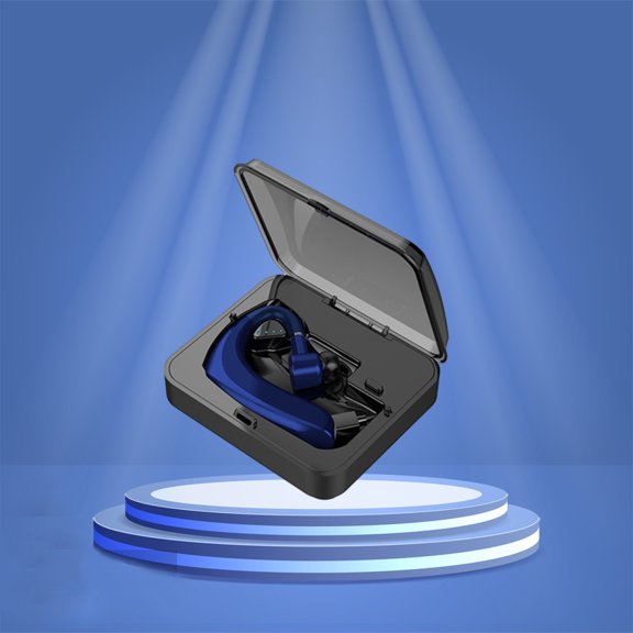 Earphones for Kids, Hwkond Wireless Bluetooth Earbuds Monaural Hanging Ear Type Bluetooth 5.0 Business Make And Receive A Phone Call IPX6 Suitable For Sports Running, Blue, Up to 60% Off