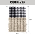 thumbnail image 5 of Farmhouse Shower Curtains Black and White Buffalo Plaid Pattern Fabric with Buttons & Brown Ruffles 72"x72", 5 of 6