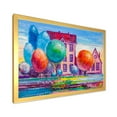 thumbnail image 2 of Designart 'Abstract Daydream House In The VIllage' Traditional Framed Art Print, 2 of 4