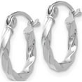 thumbnail image 3 of 14K White Gold Wg Twist Polished Hoop Earring (10 X 12) Made In Indonesia te563, 3 of 6