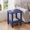 thumbnail image 3 of Ayaya 2-Tier Side Table, Solid Wood Indoor Bedside Table for Small Spaces, Living Room Bedroom Home Office, Blue, 3 of 7