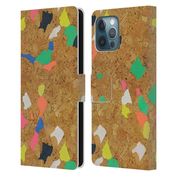 Head Case Designs Officially Licensed Ninola Modern 2 Colorful Leather Book Wallet Case Cover Compatible with Apple iPhone 12 Pro Max