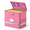 Pink-12.2"x6"x10.2"(M), variant on Black 12.2"x6"x10.2"(M) Collapsible Document File Storage Box with Lock