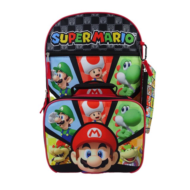Super Mario Personnages Bros Ensemble de Sac à Dos 4 Pcs 16 Pouces