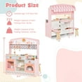 thumbnail image 3 of Costway 2 in 1 Kids Play Kitchen & Restaurant Double-Sided Pretend Playset with Canopy, 3 of 10