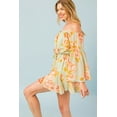 thumbnail image 3 of Flying Tomato Women's Off Shoulder Printed Summer Romper (Small, Sage), 3 of 4