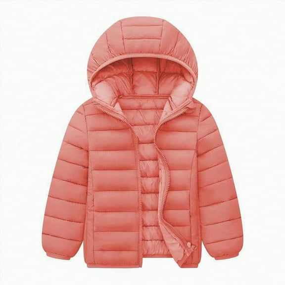 mgoYE Kids Coats Girls Boys Winter Coats Lightweight Water-Resistant Windproof Hooded Jacket 3-14 Years| Red 11-12 Years