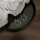thumbnail image 4 of Heart Shaped Dangle Earrings for Women | Gold & Silver Electroplated Metal | Two-Way Wear | Classic Fashion Jewelry | Long-Lasting Color | 1.18 x 0.78 Inch | 1 Pair, 4 of 7