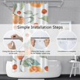 thumbnail image 4 of White Shower Curtain for Bathroom Orange Peaches Fabric Stall RV Shower Curtains Waterproof 36x72inches Green Leaves Small Bathtub Shower Curtain with Hooks, 4 of 6