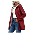thumbnail image 5 of yardsong Women's Raincoats Lightweight Waterproof Long Rain Coat with Hood Pocket Windbreaker Trench Coat Climbing Hiking Raincoat Red,M, 5 of 9