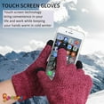 thumbnail image 2 of Spencer Winter Warm Texting Gloves for Women Men, Knit Gloves Touchscreen Anti-Slip Silicone Gel Thermal Soft Lining Elastic Cuff Texting Gloves "Rose Red,Women", 2 of 7