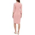 thumbnail image 3 of INSPIRE CHIC Womens Semi Formal Maternity Dresses Crew Neck 3/4 Sleeves Office Cocktail Back Zipper Work Pregnancy Dress M Gray Pink, 3 of 6