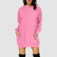 thumbnail image 2 of Jamsmile Womens Hoodies Dress Casual Comfort Long Sleeve Long Hoodie Pocket Pullover Solid Color Athletic Tracksuits Dress, 2 of 4