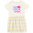 thumbnail image 3 of Inktastic 100 Days of School in Pink and Purple with Crown Girls Toddler Dress, 3 of 5