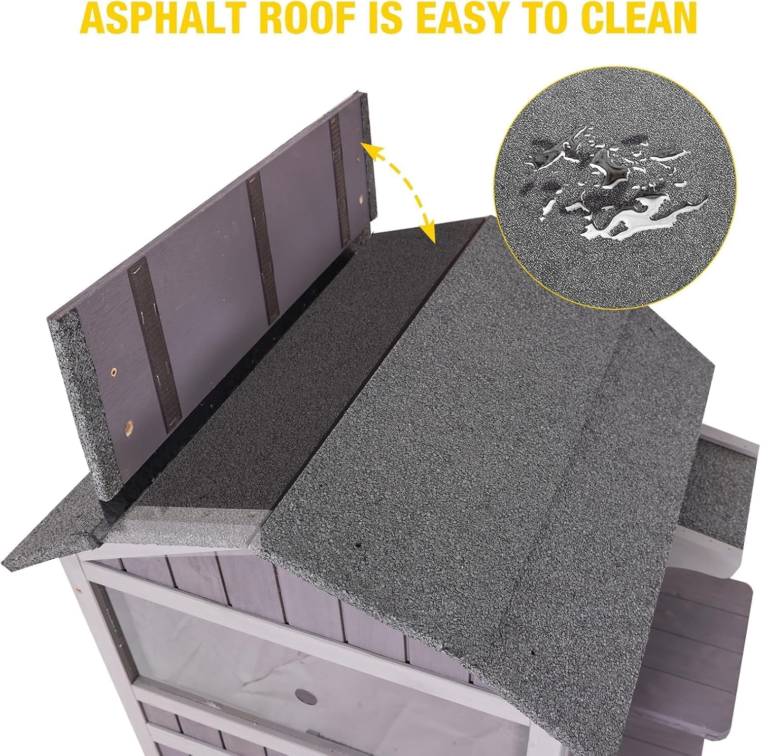 Aivituvin Insulated Outdoor Cat House, Weatherproof Outside Feral Cat Shelter for Winter, 2 Story Kitten House